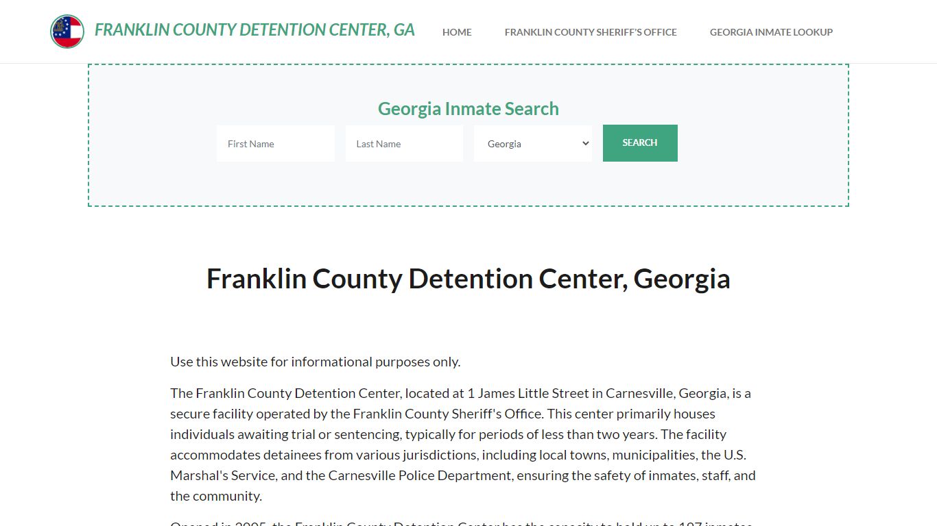 Franklin County Detention Center, GA Inmate Roster, Offender Search